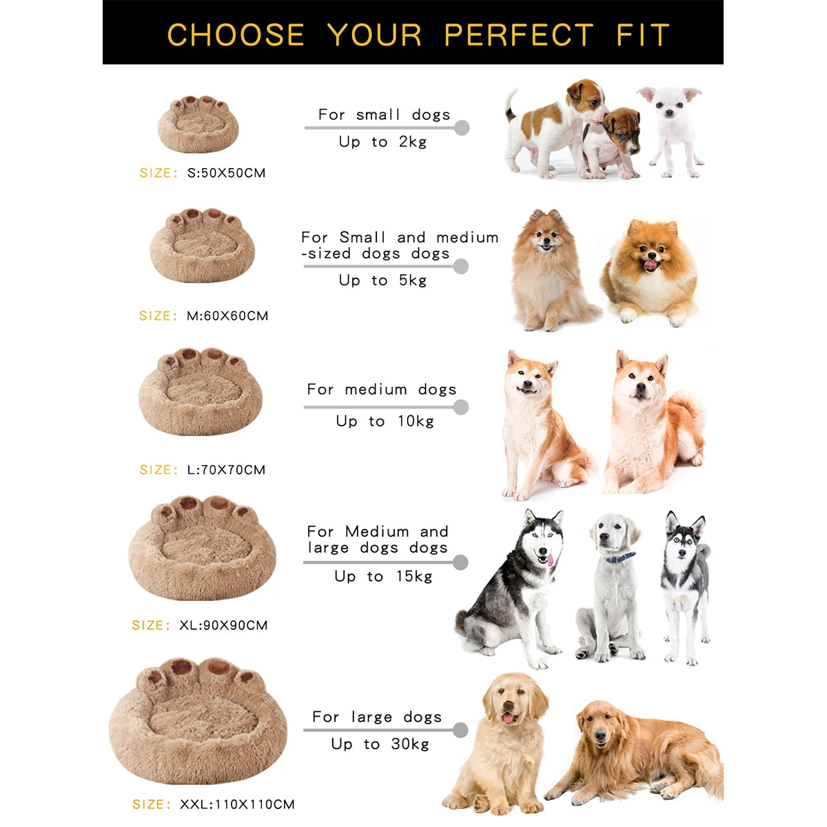 Fluffy Dog Bed – Winter Plush Kennel for Small & Large Dogs | Pet Sofa Cushion