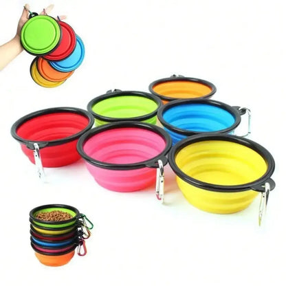 The TrailPup – 2-in-1 Foldable Silicone Travel Bowl with Carabiner