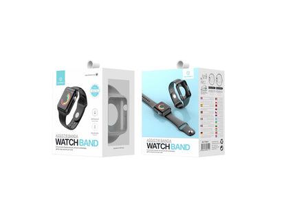 Pulseira para relógio totalmente adesiva Techancy, KC2112, compatível com Apple Watch 42-44 mm, cinzenta