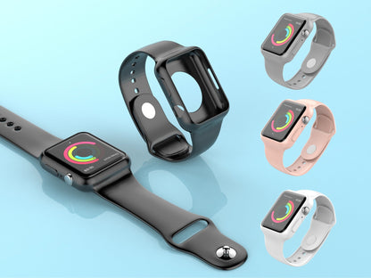 Pulseira para relógio totalmente adesiva Techancy, KC2112, compatível com Apple Watch 42-44 mm, cinzenta