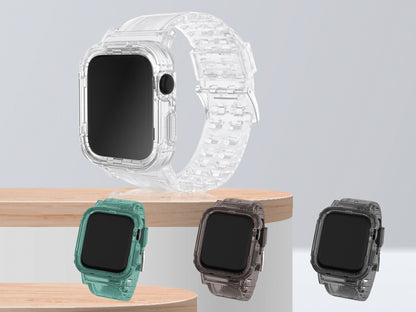 Pulseira de silicone para relógio Techancy, KC2111, compatível com Apple Watch 42-44 mm, verde