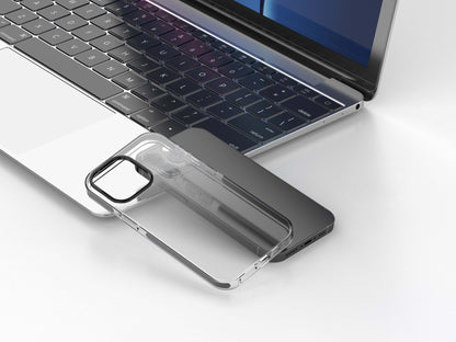 Capa transparente para telemóvel Techancy New Acrylic, KX5602, compatível com iPhone 14 Pro Max, transparente + Preto