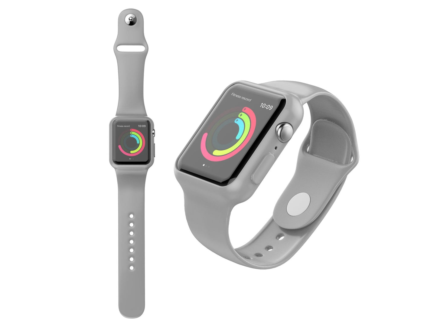 Pulseira para relógio totalmente adesiva Techancy, KC2112, compatível com Apple Watch 42-44 mm, cinzenta