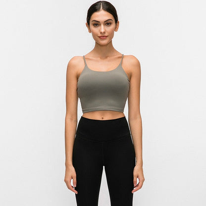 New Quick Dry Women Solid Vest-Type Yoga  with Removable Pads