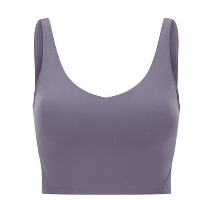 SHINBENE U-Back Butter Soft Workout Gym Yoga Bras Top Women Naked-feel Padded Athletic Running Fitness Sport Crop Tops Brassiere