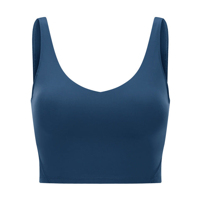 SHINBENE U-Back Butter Soft Workout Gym Yoga Bras Top Women Naked-feel Padded Athletic Running Fitness Sport Crop Tops Brassiere