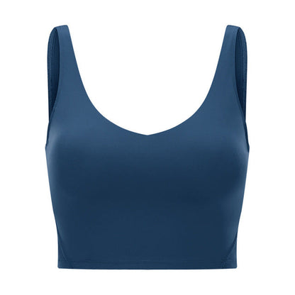 SHINBENE U-Back Butter Soft Workout Gym Yoga Bras Top Women Naked-feel Padded Athletic Running Fitness Sport Crop Tops Brassiere