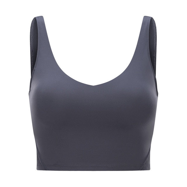 SHINBENE U-Back Butter Soft Workout Gym Yoga Bras Top Women Naked-feel Padded Athletic Running Fitness Sport Crop Tops Brassiere