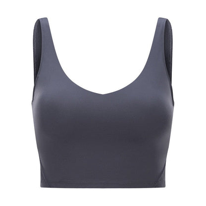 SHINBENE U-Back Butter Soft Workout Gym Yoga Bras Top Women Naked-feel Padded Athletic Running Fitness Sport Crop Tops Brassiere