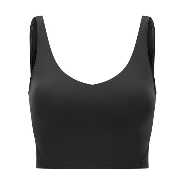 SHINBENE U-Back Butter Soft Workout Gym Yoga Bras Top Women Naked-feel Padded Athletic Running Fitness Sport Crop Tops Brassiere