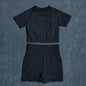 Seamless Women Yoga Set Crop Top Short Sleeve Shirt Fitness Shorts Workout Clothes For Women Gym Clothing Yoga Sport Set