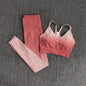 Ombre Gym Set Women Sport Suit Fitness Wear Sportswear Seamless Leggings Padded Sports Bras Yoga Sets Workout Clothing