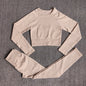 Yoga Set Seamless Women's Sportswear Workout Clothes Athletic Wear Gym Legging Fitness Bra Crop Top Long Sleeve Sports Suits