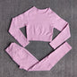 Yoga Set Seamless Women's Sportswear Workout Clothes Athletic Wear Gym Legging Fitness Bra Crop Top Long Sleeve Sports Suits