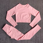 Yoga Set Seamless Women's Sportswear Workout Clothes Athletic Wear Gym Legging Fitness Bra Crop Top Long Sleeve Sports Suits