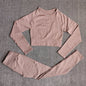 Yoga Set Seamless Women's Sportswear Workout Clothes Athletic Wear Gym Legging Fitness Bra Crop Top Long Sleeve Sports Suits