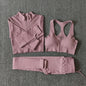 Seamless Women Yoga Set Workout Sportswear Gym Clothing Zipper Long Sleeve High Waist Leggings Fitness Bra Athletic Sports Suits