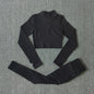 Seamless Women Yoga Set Workout Sportswear Gym Clothing Zipper Long Sleeve High Waist Leggings Fitness Bra Athletic Sports Suits