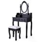 Dressing table with mirror and chair, Rome – available in multiple colors (Black)